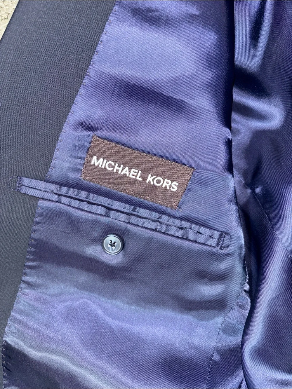 Michael Kors Men's Dark Navy Single-Breasted Suit - 44L 32x32 pants